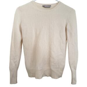 Everlane Ivory Cashmere Crewneck Sweater Women XS Office Minimalist Luxury Soft